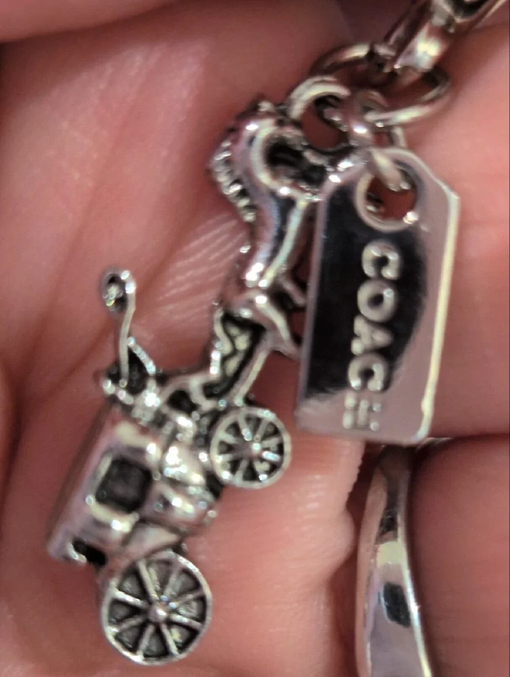Coach Gold/ Silver Carriage Key Charm Keychain CHOOSE ONE